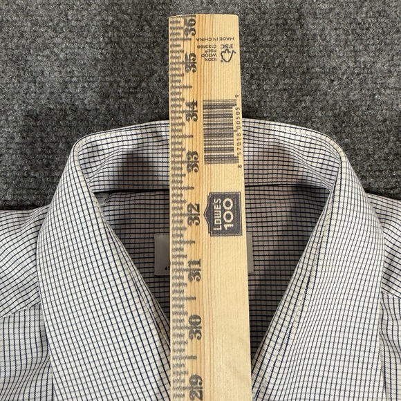 Eton Dress Shirt Men's 43/17 XL White Blue Check Contemporary Fit Long Sleeve - Picture 8 of 10